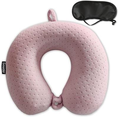 Neck Pillows for Sleeping Travel Pink Travel Pillow Comfortable U Shape Memory Foam Pillows Neck and Head Support Portable Travel Neck Pillow Suitable for Planes, Trains, Self-Driving Cars