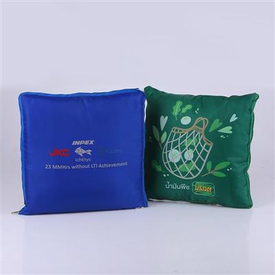 190T 2 in 1 Pillow Blanket with silkscreen printing