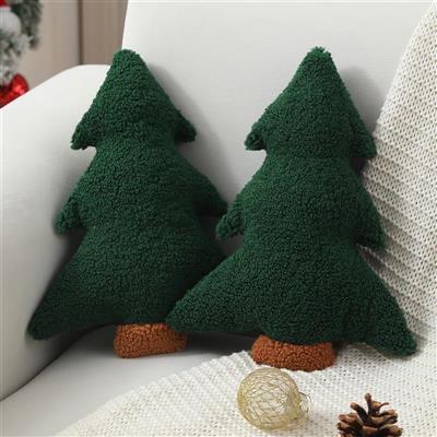 Christmas Pillows,Christmas Tree Pillow Set of 2 Cute Xmas Tree Shaped Plush Pillow Stuffed Christmas Decor for Party Home Sofa Cushion Bed Decorations