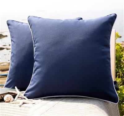 Outdoor Waterproof Throw Pillow Decorative Square Pillows Cushion Patio for Couch Tent Sunbrella