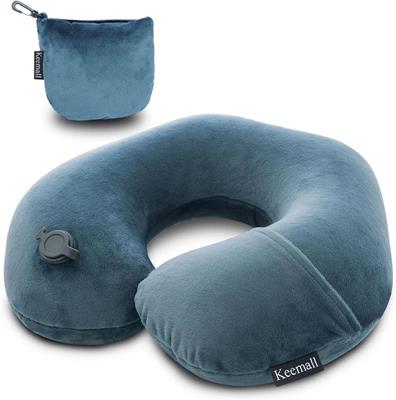 Inflatable Travel Neck Pillow for Airplane Train Car Washable Pillowcase U Shaped Office Napping Pillow